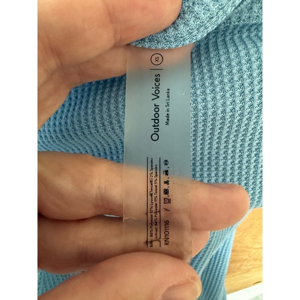 Outdoor Voices Men’s Long Sleeve Waffle Knit Top Blue Size XS - Picture 4 of 7